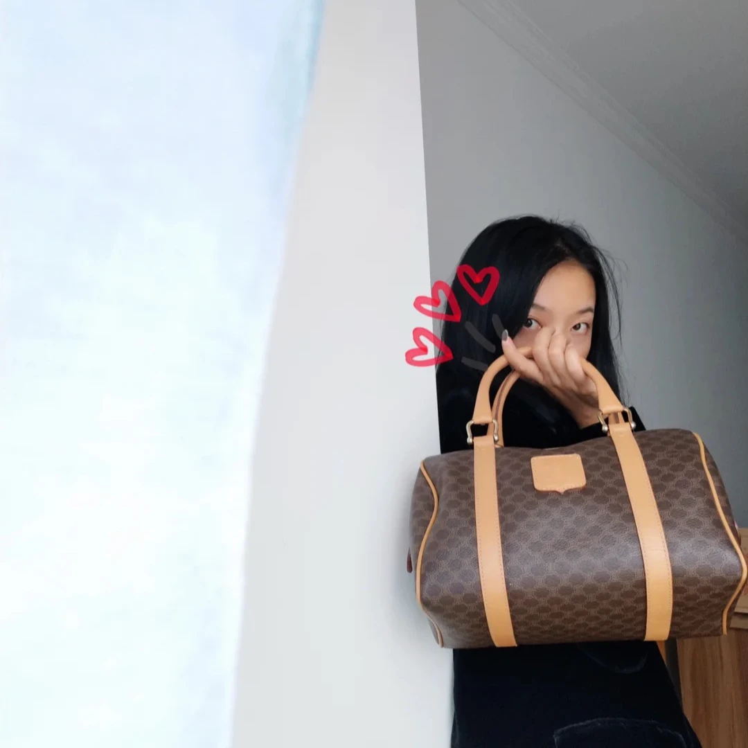 90新 Celine/思琳 Celine 波士顿凯旋门老花手提包 2