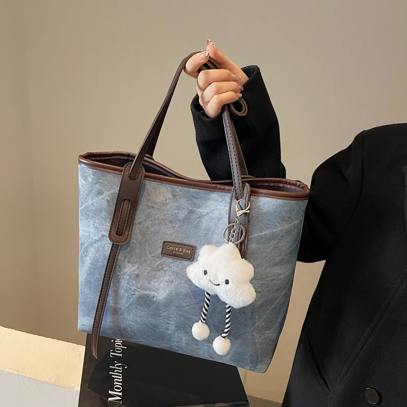 大容量包包女2024时尚单肩包休闲洋气百搭通勤质感托特包