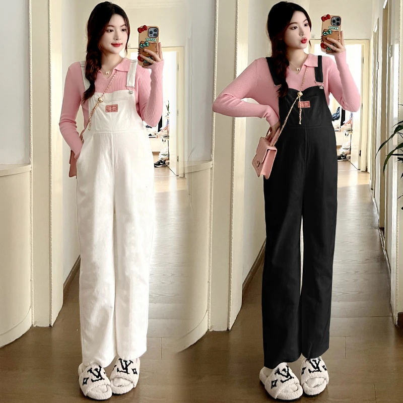 【嗒嗒】孕妇装秋季孕妇上衣打底衫背带裤两件套孕妇背带裤套装