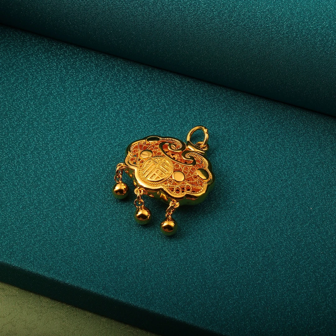 吊坠足银 福字小金锁系列吊坠合集