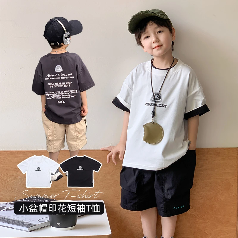 南妈家童装男童短袖t恤小儿童圆领体恤衫2024夏装新款韩版潮37376