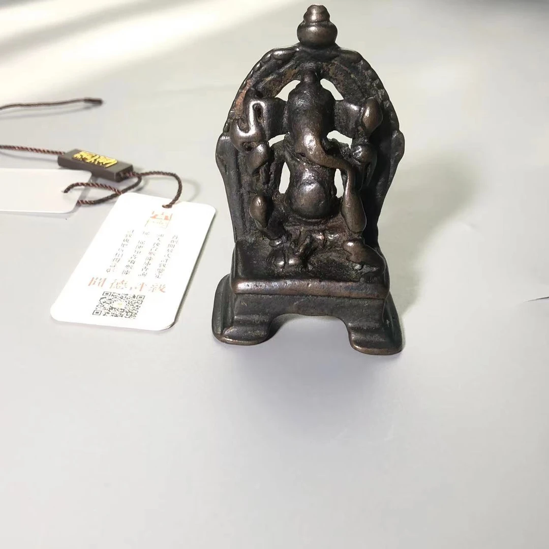 【华夏文物商店】[文德评级]18世纪象鼻财神老造像老佛像