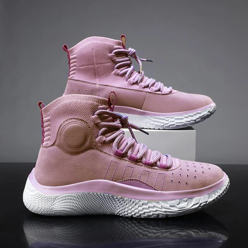 实战高帮库里篮球鞋总冠军4flotro紫色透气curry摩擦有声音运动鞋