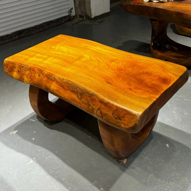 香樟茶桌随形四方面板爱心镂空 长93面宽48整宽55高49