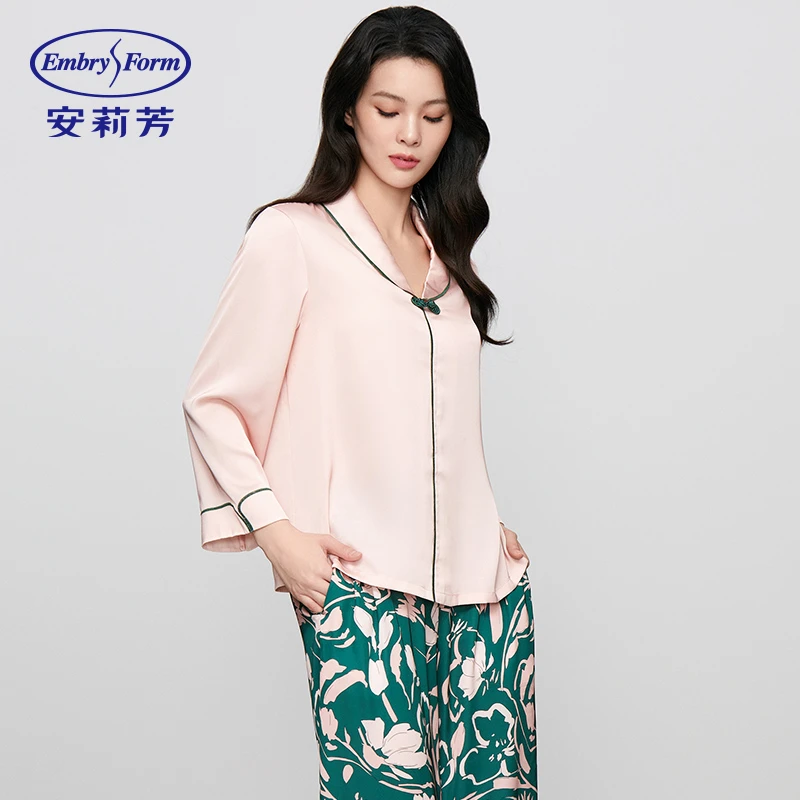 【小水专属】安莉芳舒适薄时尚印花显瘦宽松可外穿家居服-ELW0790