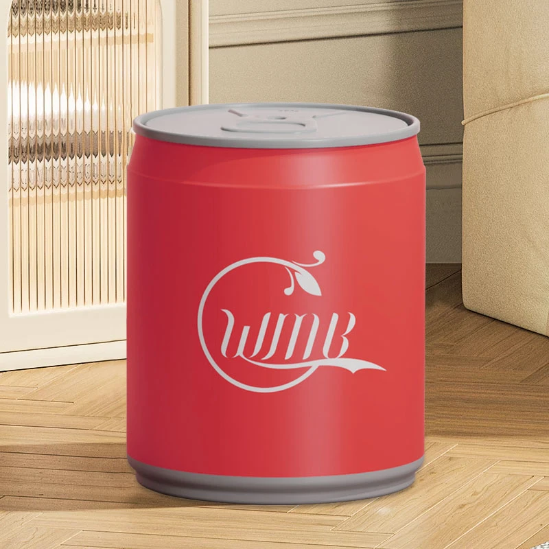 卧室垃圾桶可乐易拉罐网红创意大容量带盖按压式客厅家用收纳纸篓
