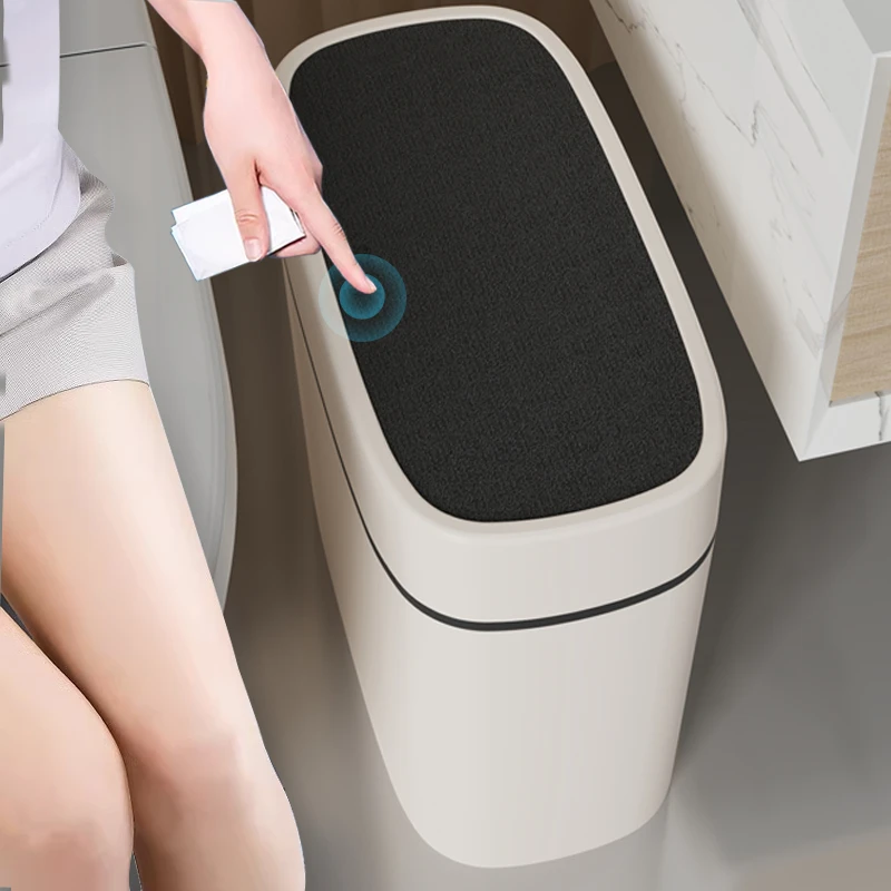 垃圾桶家用卫生间厕所带盖放纸桶网红简约夹缝大容量卫生桶专用桶