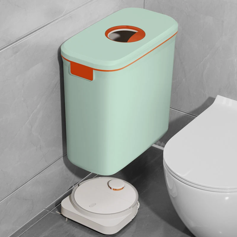 垃圾桶家用厨房卫生间壁挂式橱柜免打孔悬挂滑盖超窄夹缝纸篓