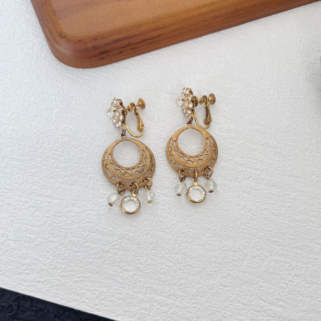 合金仿水晶耳饰 MH素莱茵耳圈