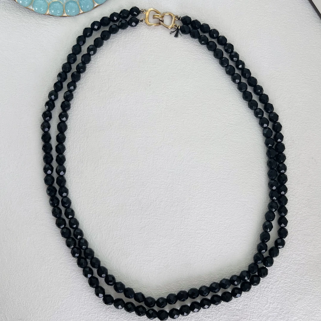 非金属玻璃项链 VTG 双层黑色项链