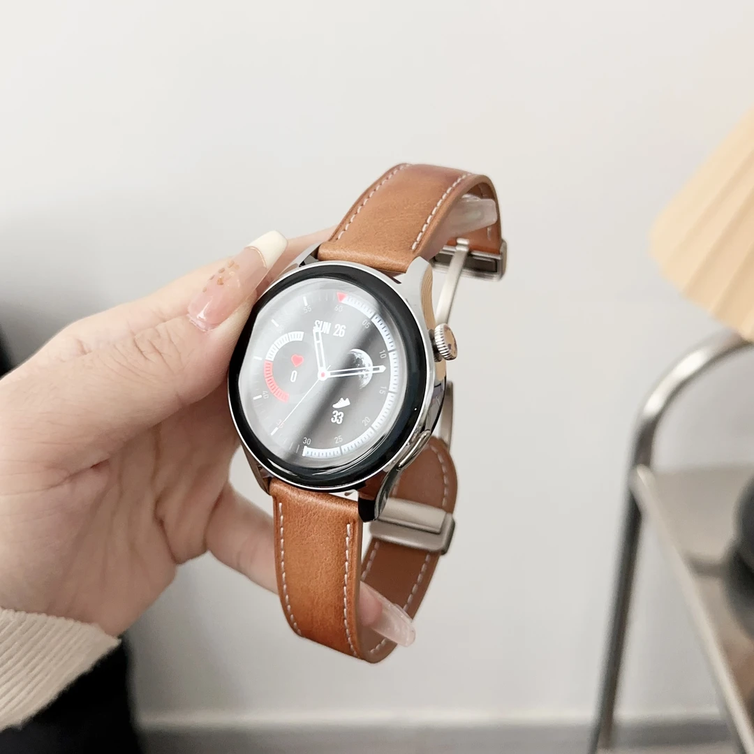 适用华为新款watch4/3/gt4手表磁吸扣真皮高质感手表带gt3/gt2/2e