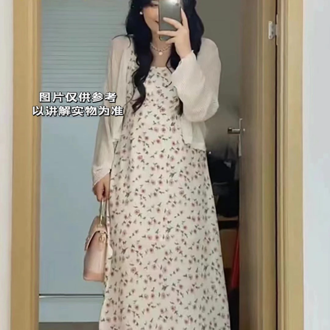 可可家柚子显瘦气质碎花套装连衣裙7958