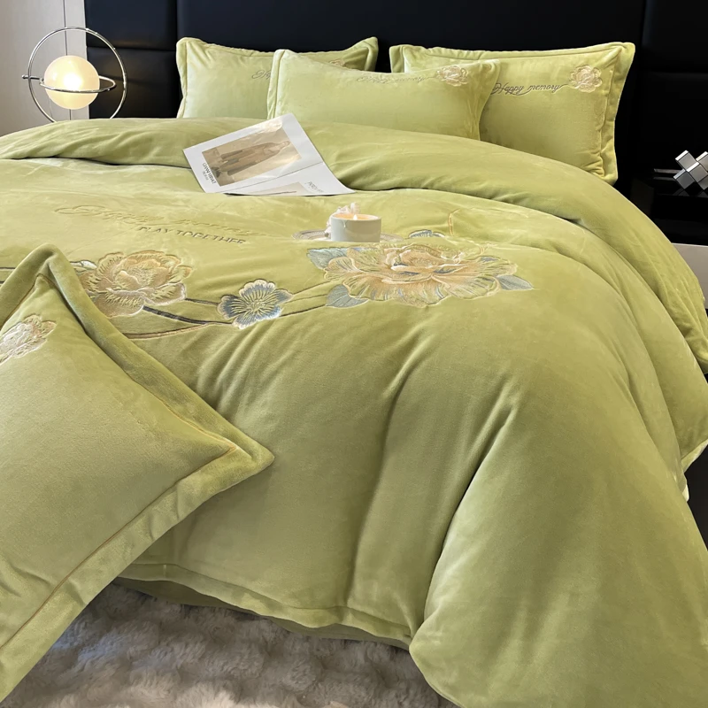 果绿芳华绣花四件套2.0*2.3