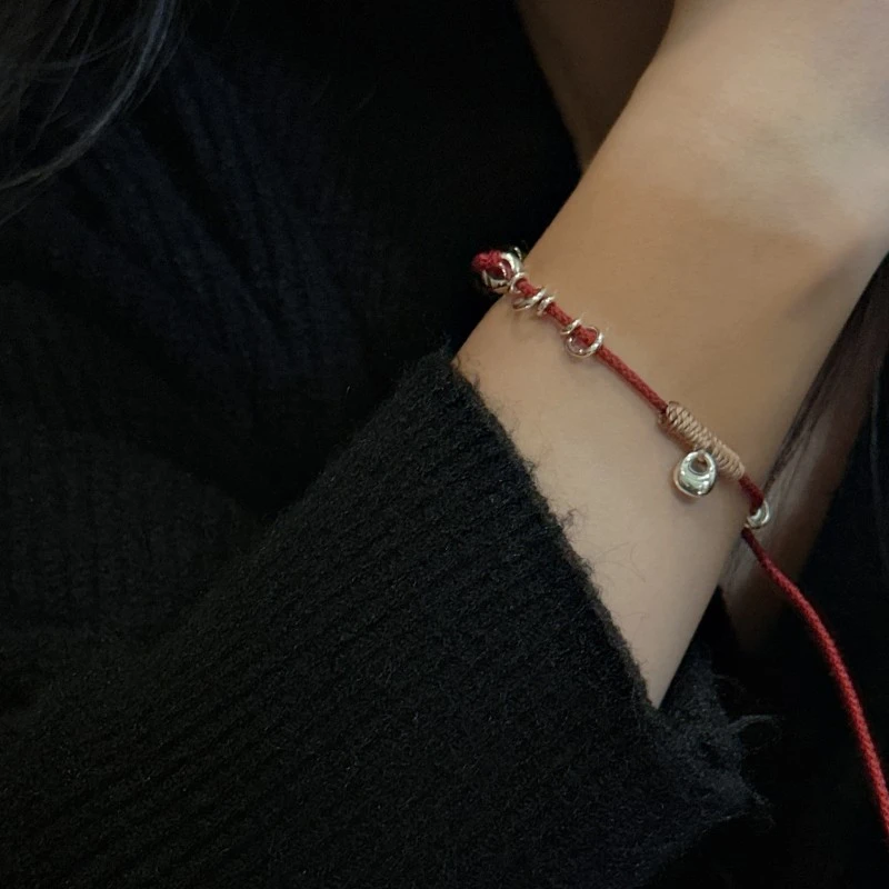 925银手链 红绳国潮中国风新年款元宝手链时尚简约基础手工气质