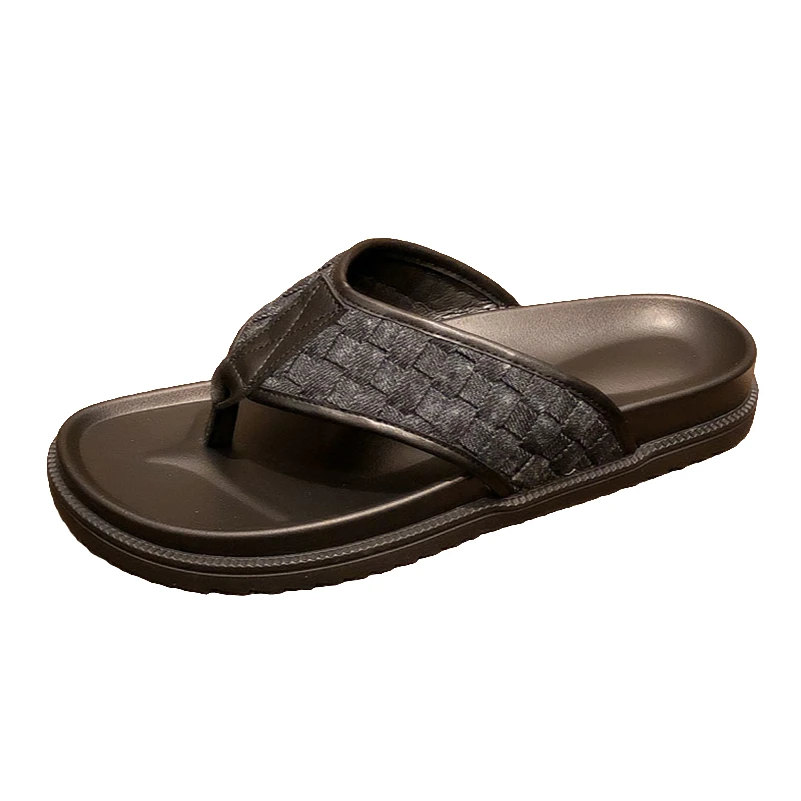 冠欧奥斯 格子拖鞋男士夏季外穿夹脚人字拖鞋户外网红沙滩凉拖