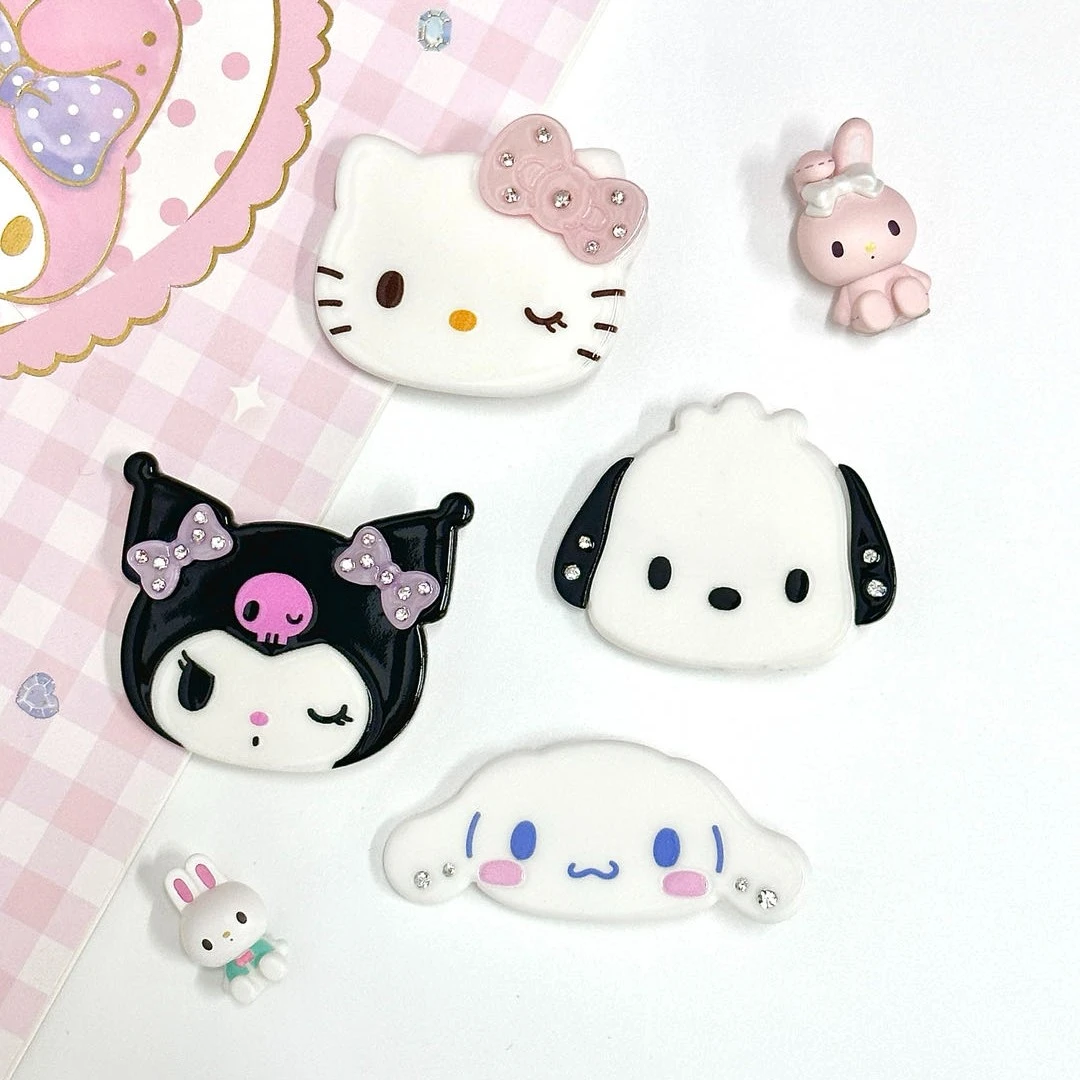 3丽鸥亚克力带钻小发夹卡通库洛米少女可爱刘海碎发萌脸学生发卡