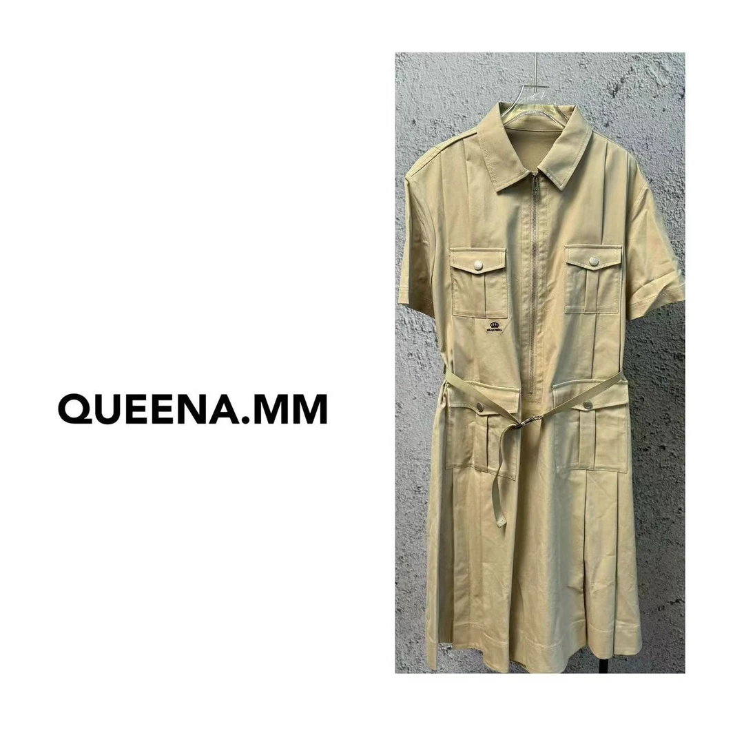 “尺码备注请联系客服”奢牌高定进口面料限量款工装风连衣裙