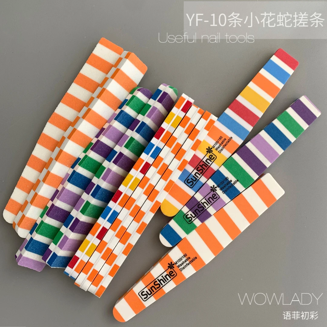 【10个组】语菲老师优选 (随机颜色)小花蛇菱形海绵搓 美甲工具