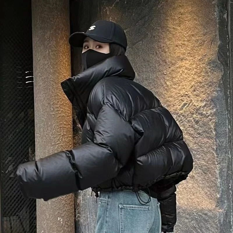 反季新款2023羽绒服户外运动女短款外套韩版加厚小个子立领
