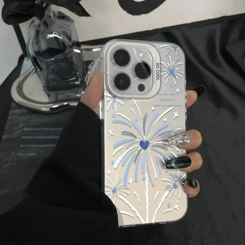 爱心烟火适用vivos15手机保护壳新款s15Pro手机保护套矽胶软边全
