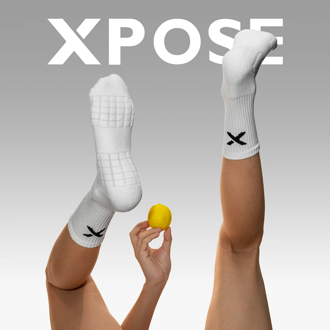 XPOSE【3双】冬季毛巾底运动吸汗高弹白袜袜子运动透气排汗吸湿
