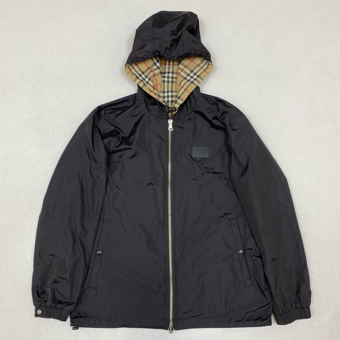 Burberry 博柏利/Vintage经典双面穿格纹连帽/码M/成色99新/5404