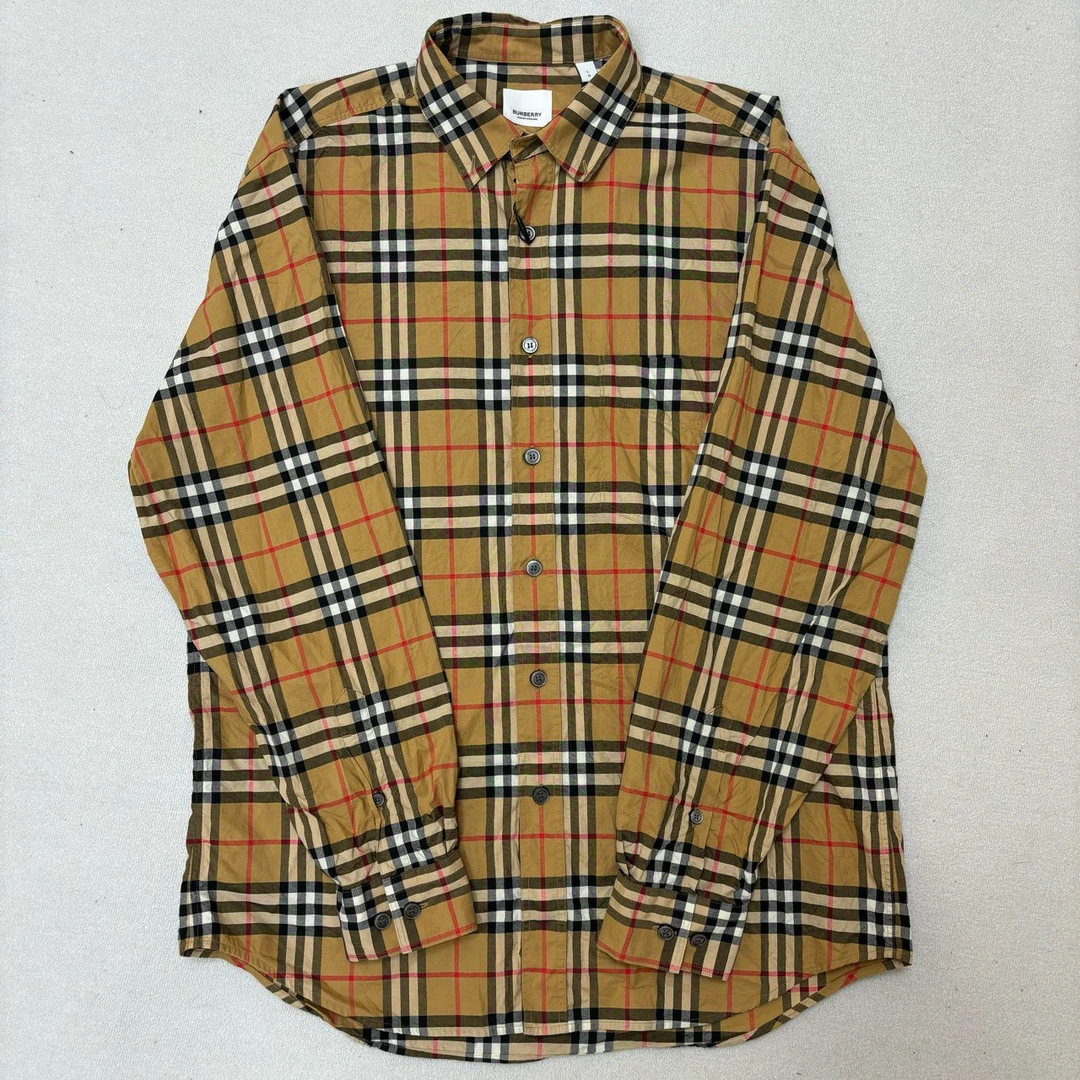 Burberry博柏利/经典格纹印花单排扣长袖衬衫/L码/99新/编号5883