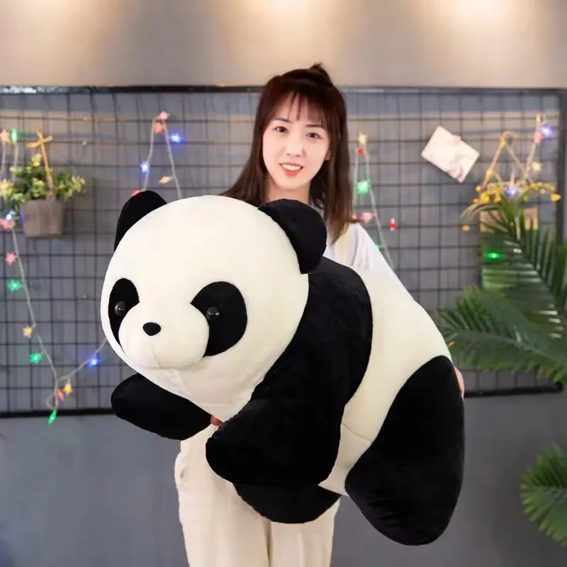 LMR可爱仿真熊猫布娃娃毛绒玩具大号玩偶睡觉抱枕公仔生日礼物rr