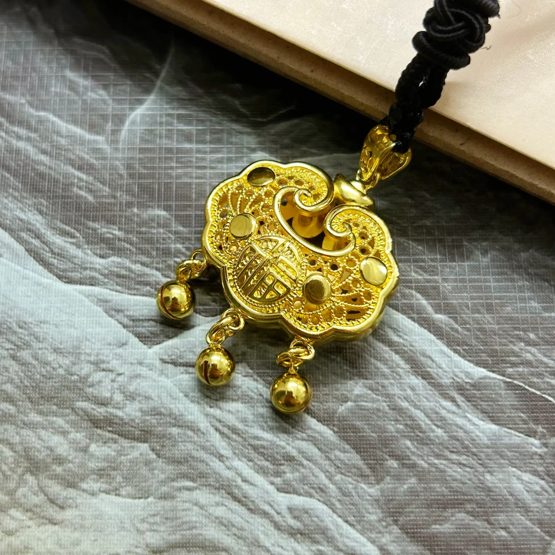 吊坠足银 【KING】时尚高端百搭女款福锁吊坠经典大气款