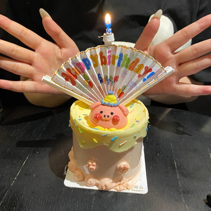 可爱蜡烛蛋糕装饰拍照周岁道具生日快乐蜡烛