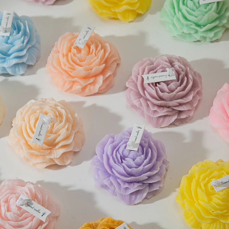 牡丹香薰蜡烛伴手礼花朵蜡烛ins创意家居摆饰套装跨境蜡烛结婚礼