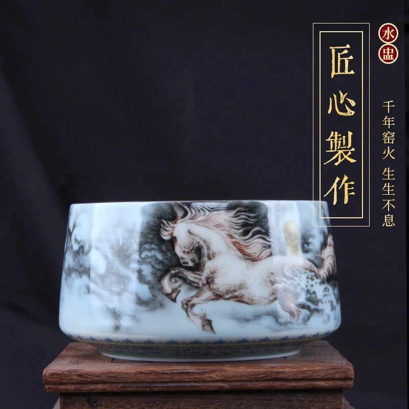 【松惟茶器】青花瓷 以梦为马 水盅 功夫茶具 茶器 釉上彩