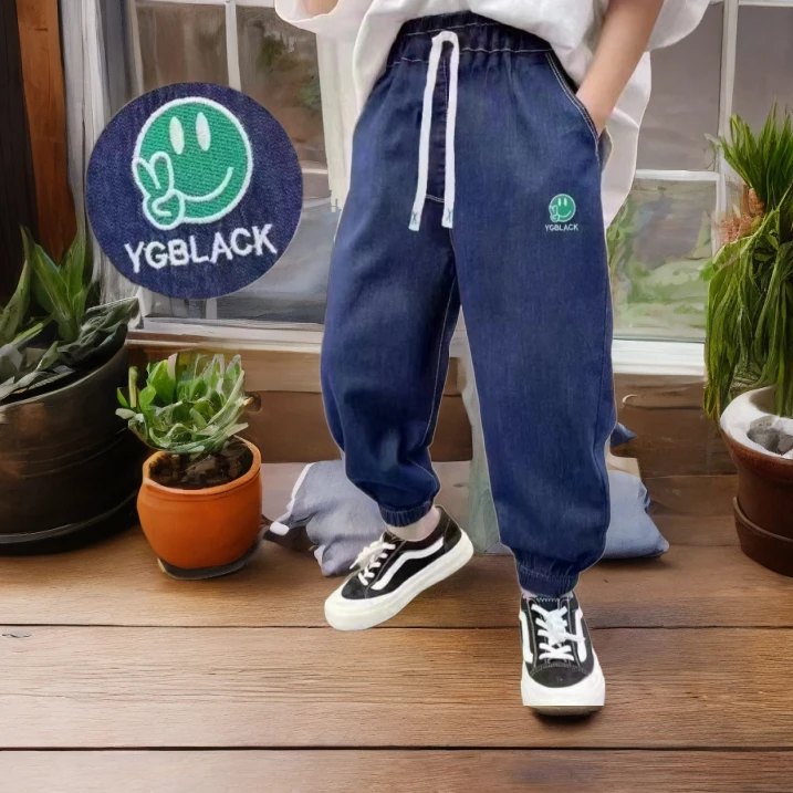 男童防褪色牛仔裤春秋款原色牛仔儿童裤子春季开学穿软牛仔休闲裤