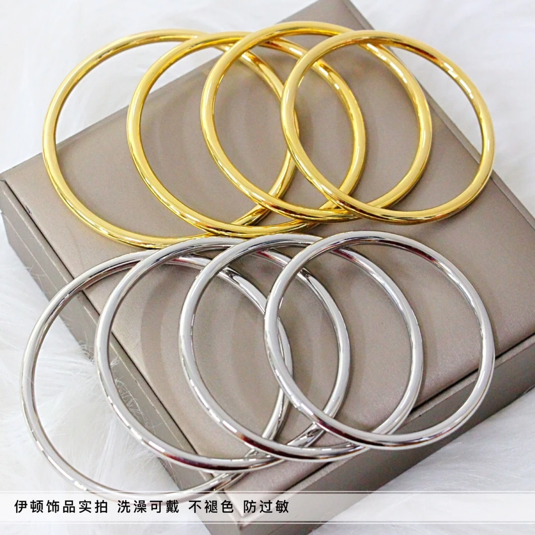 钛钢手镯 【洗澡不用摘】情人节礼物实心素圈4mm手镯 手饰