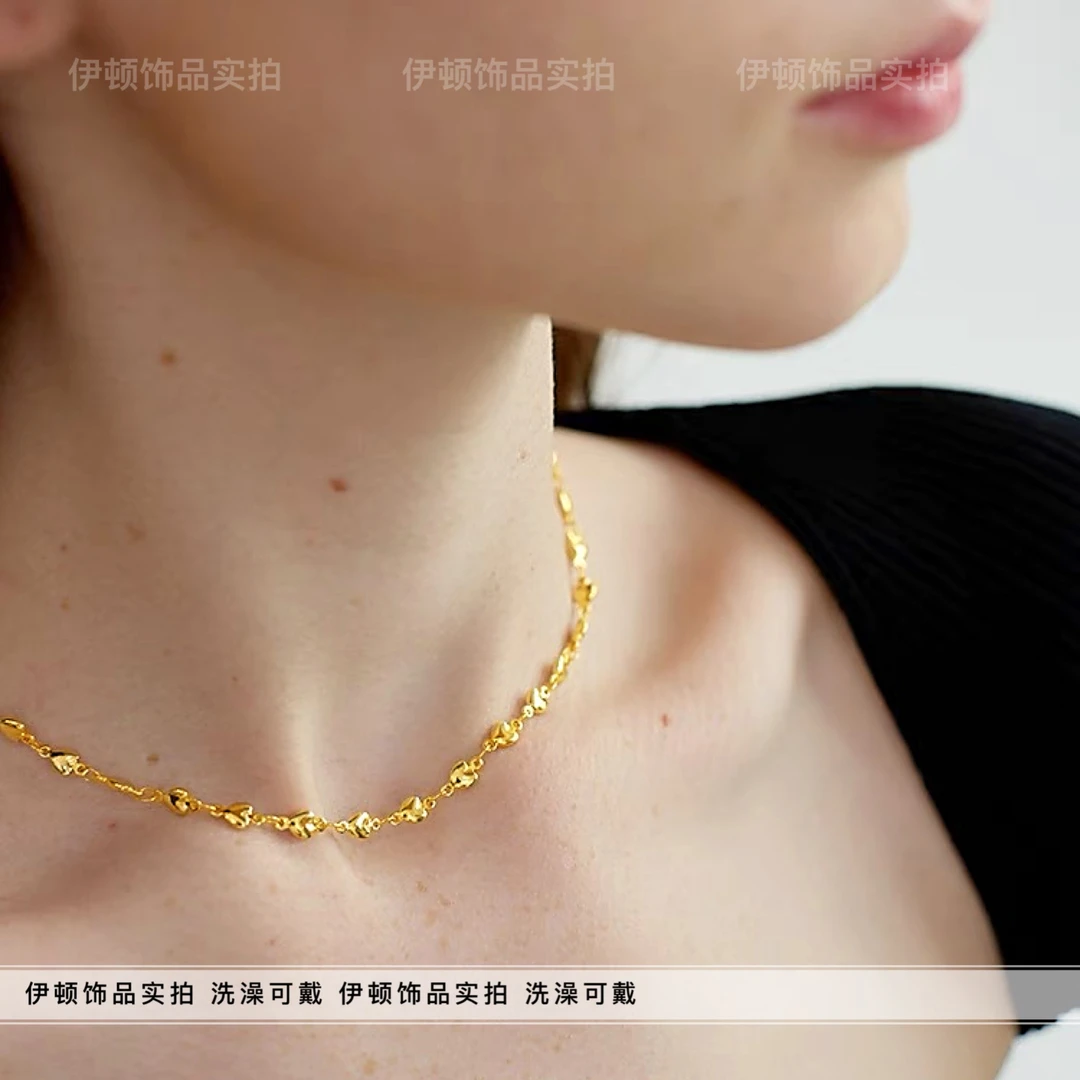 钛钢项链 【钛钢不掉色】孙怡妍霏伯远权志龙明星同款多颗爱心项链