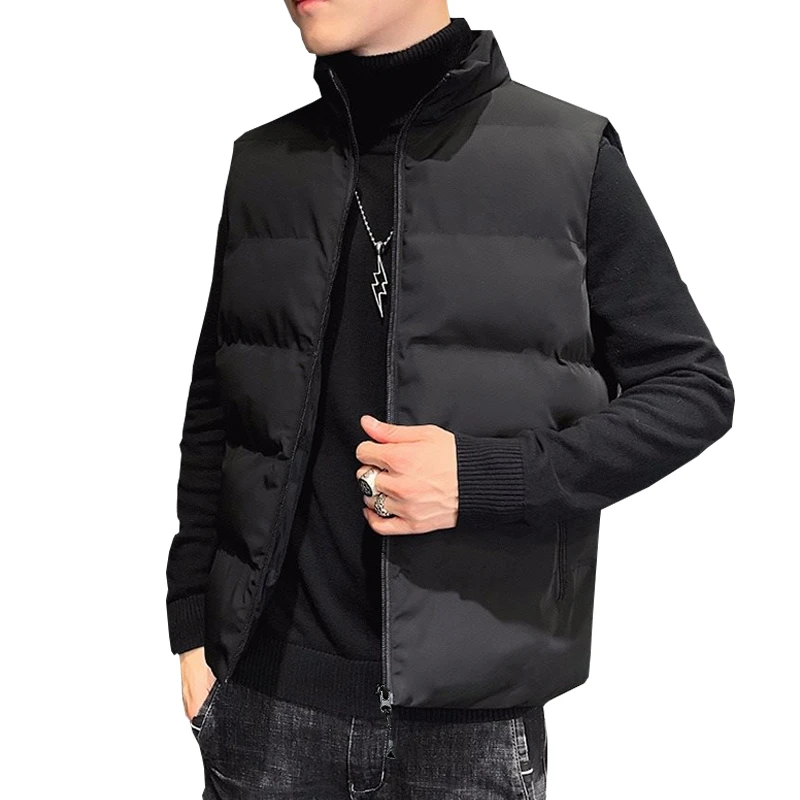 冬季加厚棉马甲男士保暖拉链防风立领防水休闲男装坎肩爸爸背心