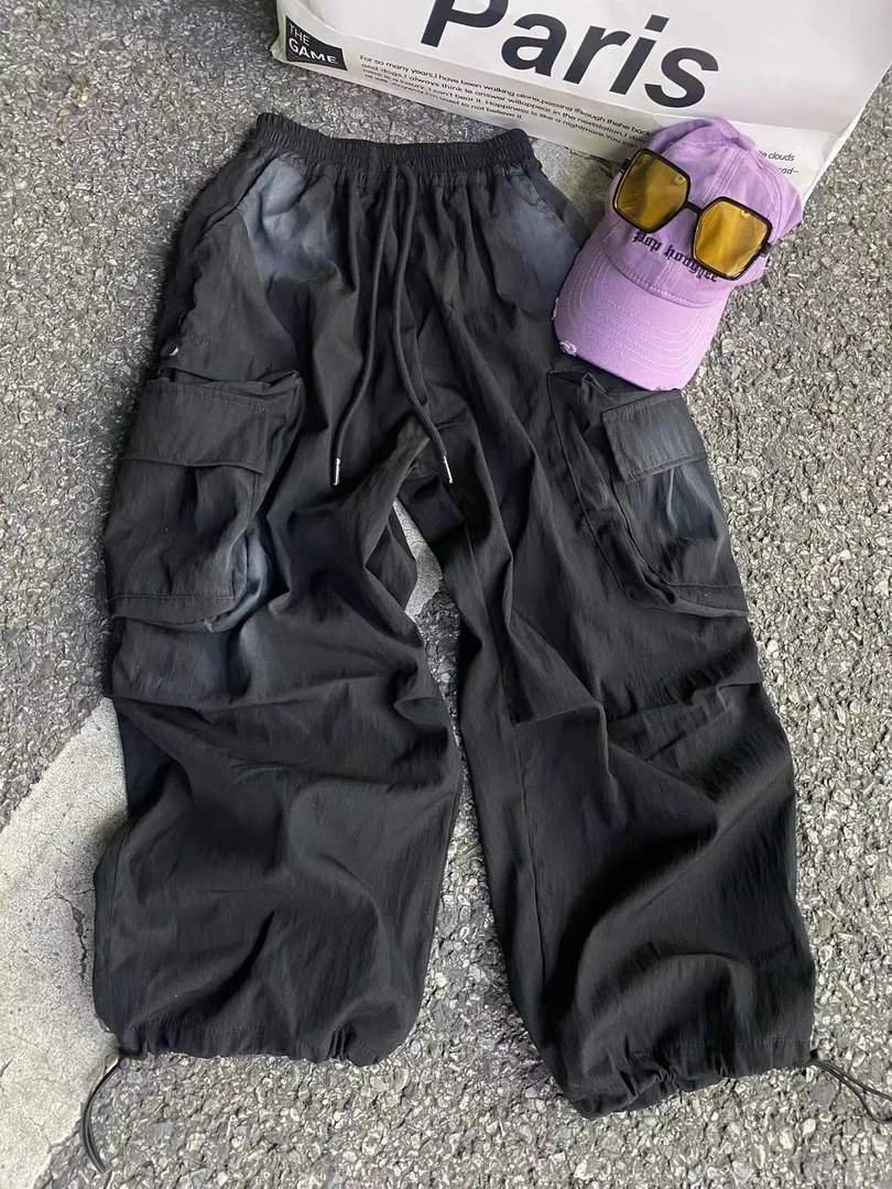 吾2024 【Y】4月21日 男童女童时尚百搭黑色晕染休闲裤1057-