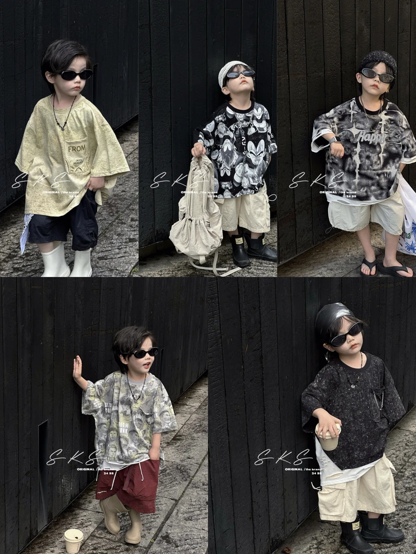 KH-链接新款夏季儿童T恤套装（按编码下单，NO退NO换）