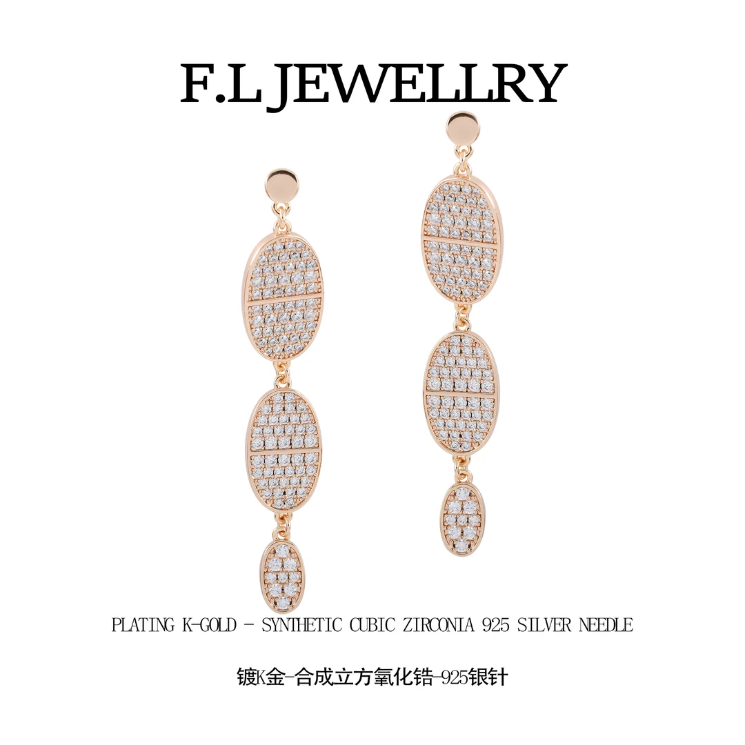 铜合金锆石耳饰 CNC精工 满镶轻奢猪鼻子耳坠  G4181