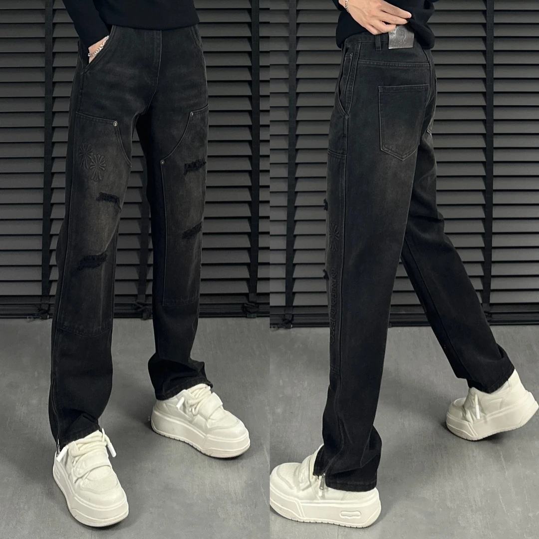 50112秋冬季2024新款男士高端轻奢时尚潮流百搭休闲直筒牛仔裤