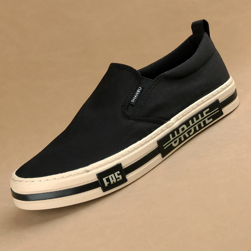 2025春季新款百搭潮流男士帆布鞋舒适时尚休闲透气潮鞋一脚蹬板鞋