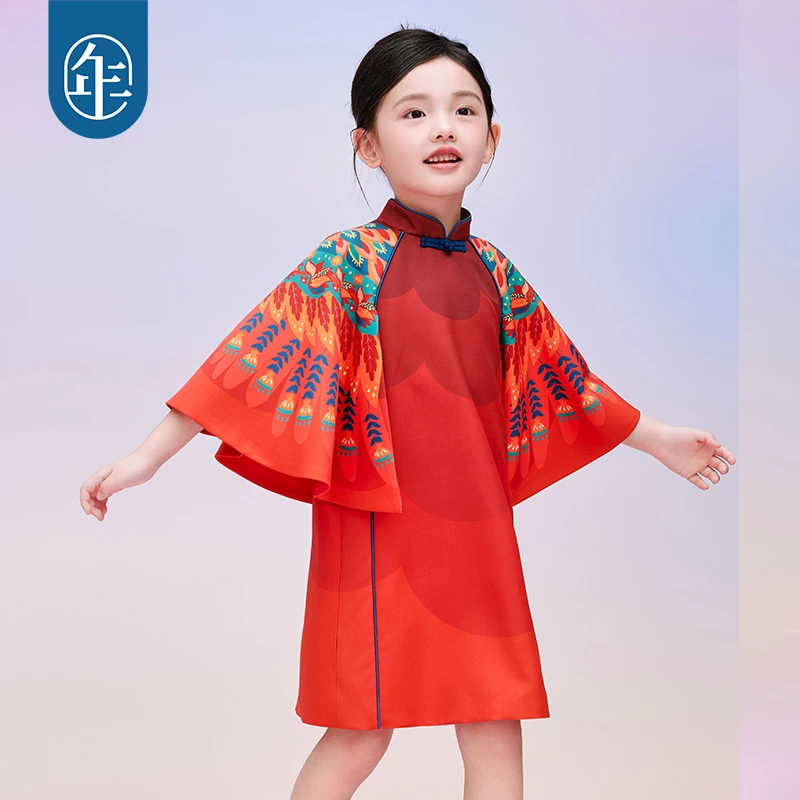 【霞光初上连衣裙】年衣童装女童旗袍连衣裙春秋新款中国风公主裙