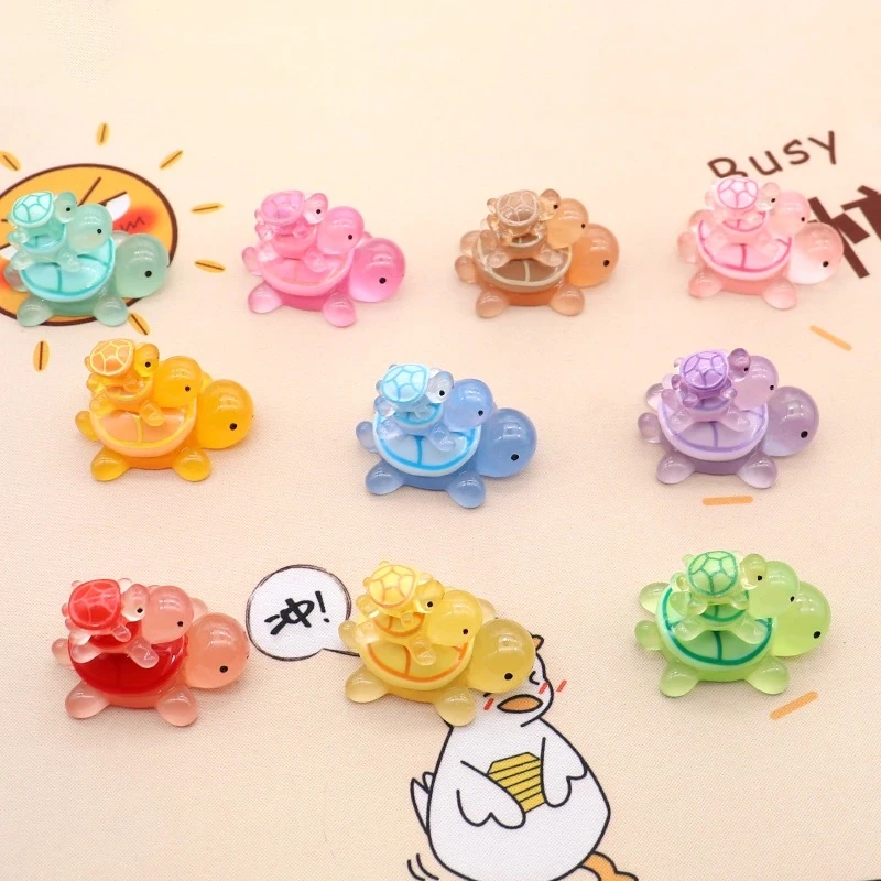 【直播拆】树脂可爱夜光乌龟玩具对对碰微景观创意diy手工摆件饰品