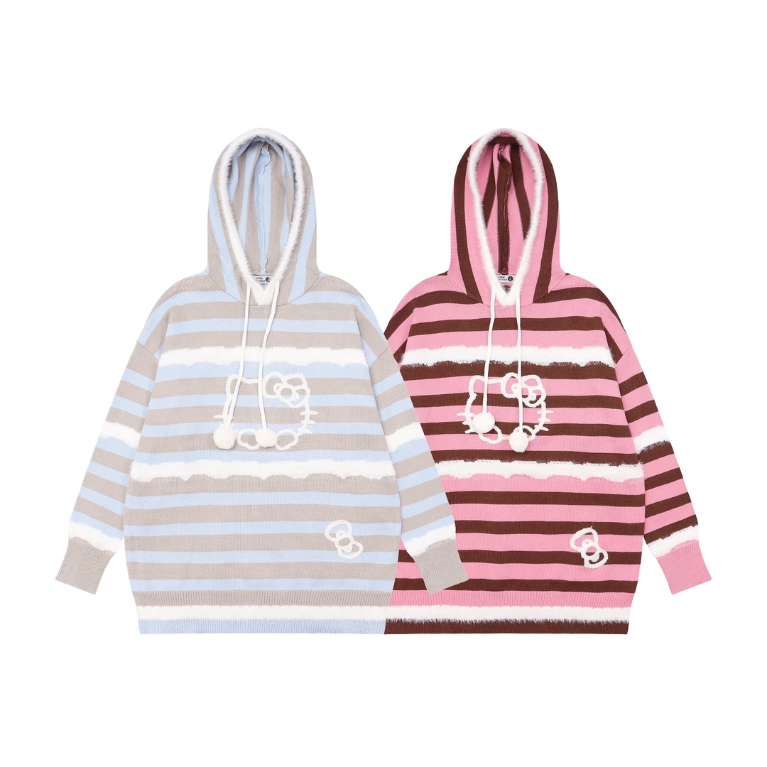 辣辣云仓潮牌可爱kt猫毛衣2364