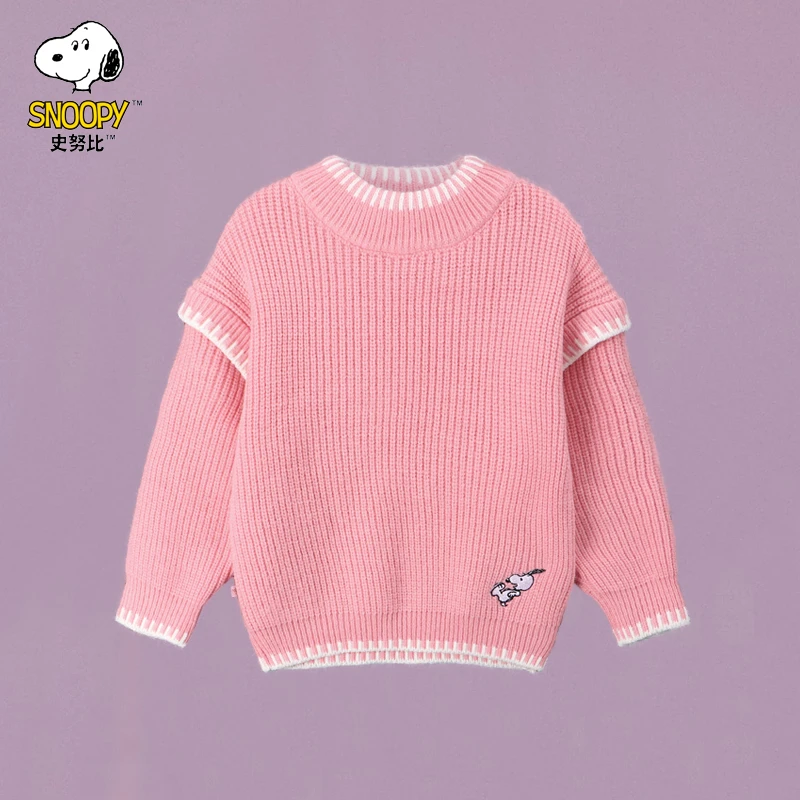 Snoopy/史努比女童毛衣加厚套头韩版洋气女宝宝儿童针织衫上衣