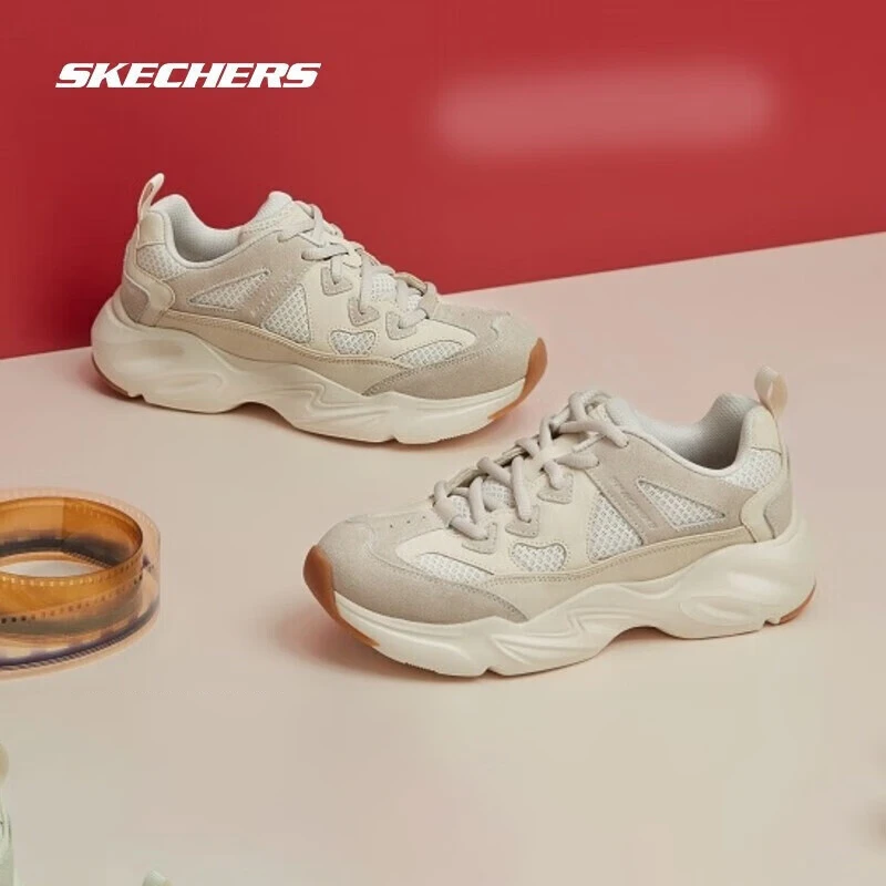Skechers斯凯奇女鞋老爹鞋新款复古轻便跑步鞋网面透气休闲运动鞋