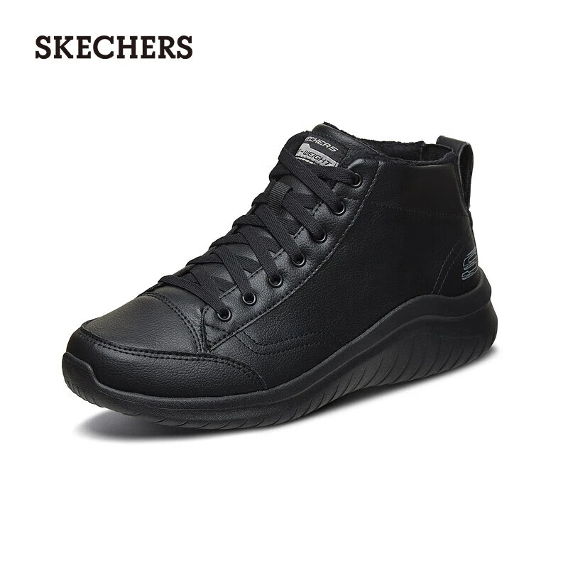 Skechers斯凯奇男鞋棉鞋保暖靴高帮春季秋款加绒中帮休闲鞋666119