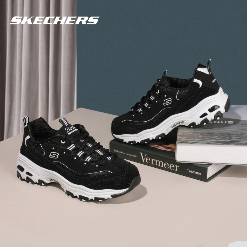 Skechers斯凯奇熊猫鞋女新款跑步运动鞋厚底老爹鞋经典透气休闲鞋