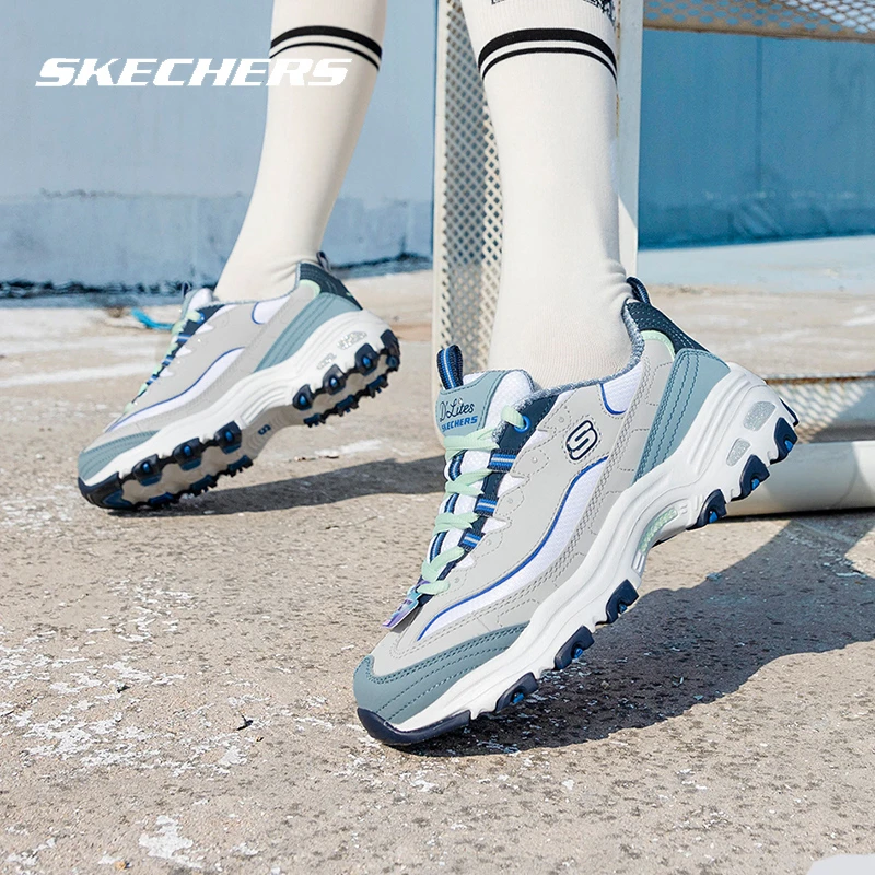 skechers斯凯奇女子熊猫鞋新款厚底复古轻便老爹鞋透气休闲运动鞋