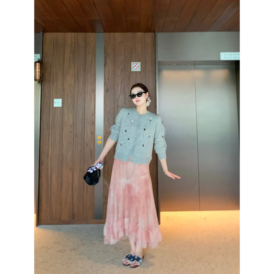 YJR叶老本儿 蝉时雨 法式气质显瘦时尚百搭半身裙YJR829